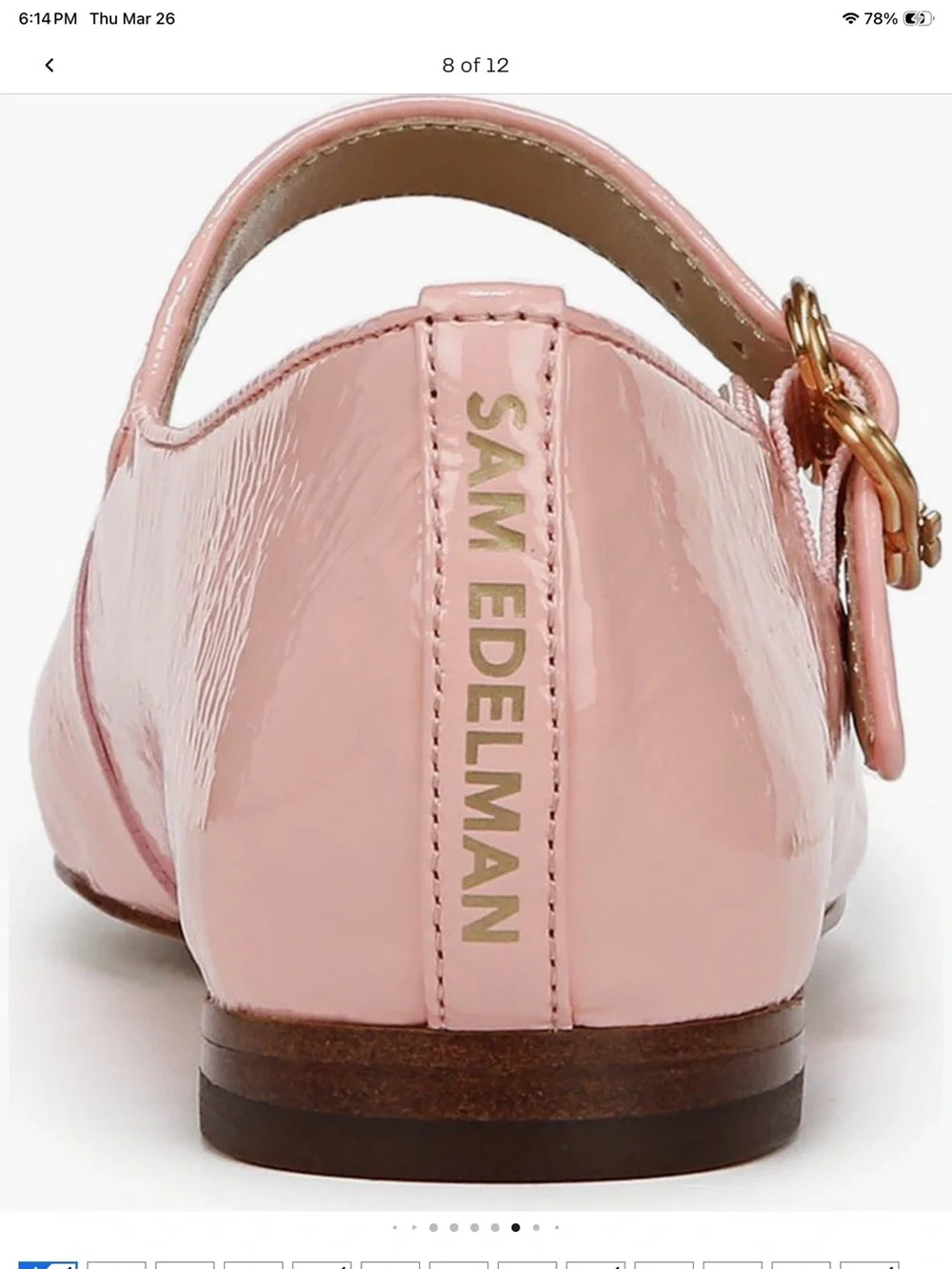 Sam Edelman Michaela Mary Jane Flat Pink patent leather NEW 7.5